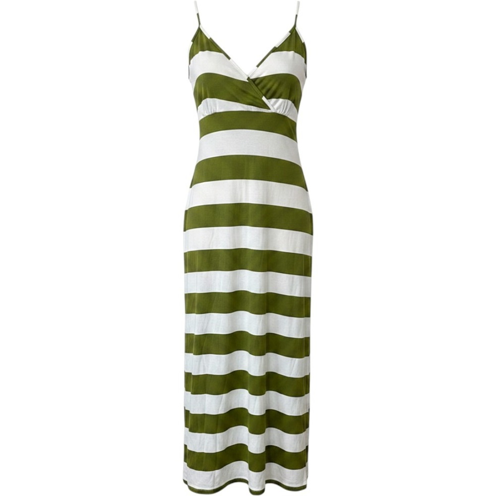 ANA A New Approach Green Maxi Dress Size M Adjustable Straps Rayon Spandex